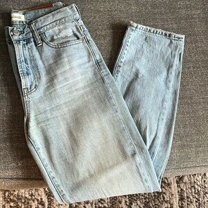 Madewell light wash straight jeans